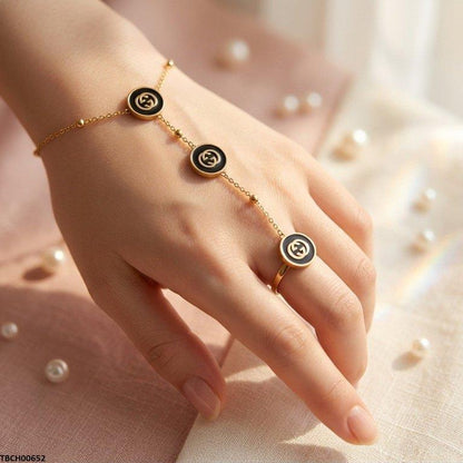 TBCH00652 BHS Stainless Steel Round Angla Bracelet Adjustable - TBCH
