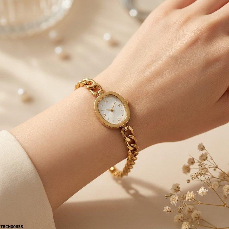 TBCH00638 BHS Oval Watch Design Stainless Steel Bracelet - TBCH
