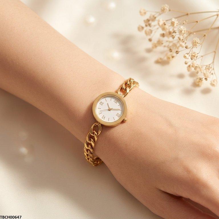 TBCH00647 BHS Round Watch Design Stainless Steel Bracelet - TBCH