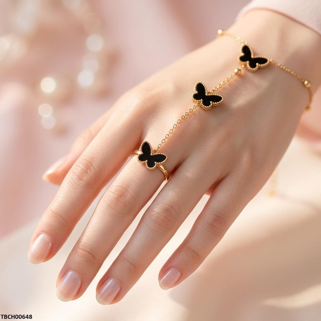 TBCH00648 BHS Stainless Steel Butterfly Angla Bracelet Adjustable - TBCH