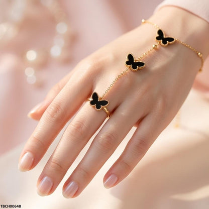 TBCH00648 BHS Stainless Steel Butterfly Angla Bracelet Adjustable - TBCH