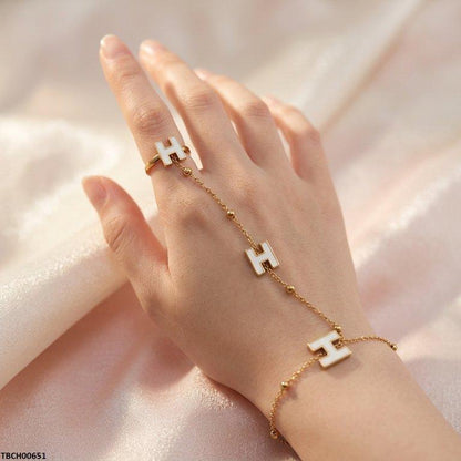 TBCH00651 BHS Stainless Steel H-Shap Angla Bracelet Adjustable - TBCH