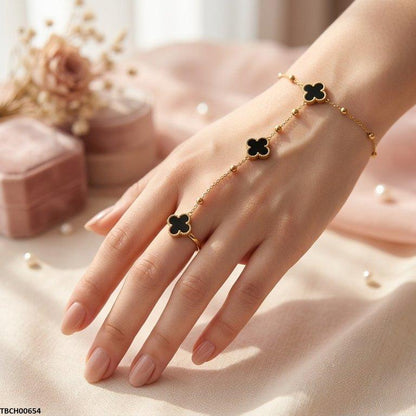 TBCH00654 BHS Stainless Steel Clover Angla Bracelet Adjustable - TBCH