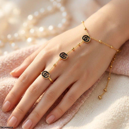TBCH00659 BHS Stainless Steel Double G Angla Bracelet Adjustable - TBCH