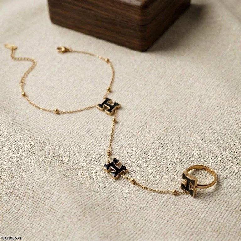 TBCH00671 BHS Stainless Steel H-Shap Angla Bracelet Adjustable - TBCH