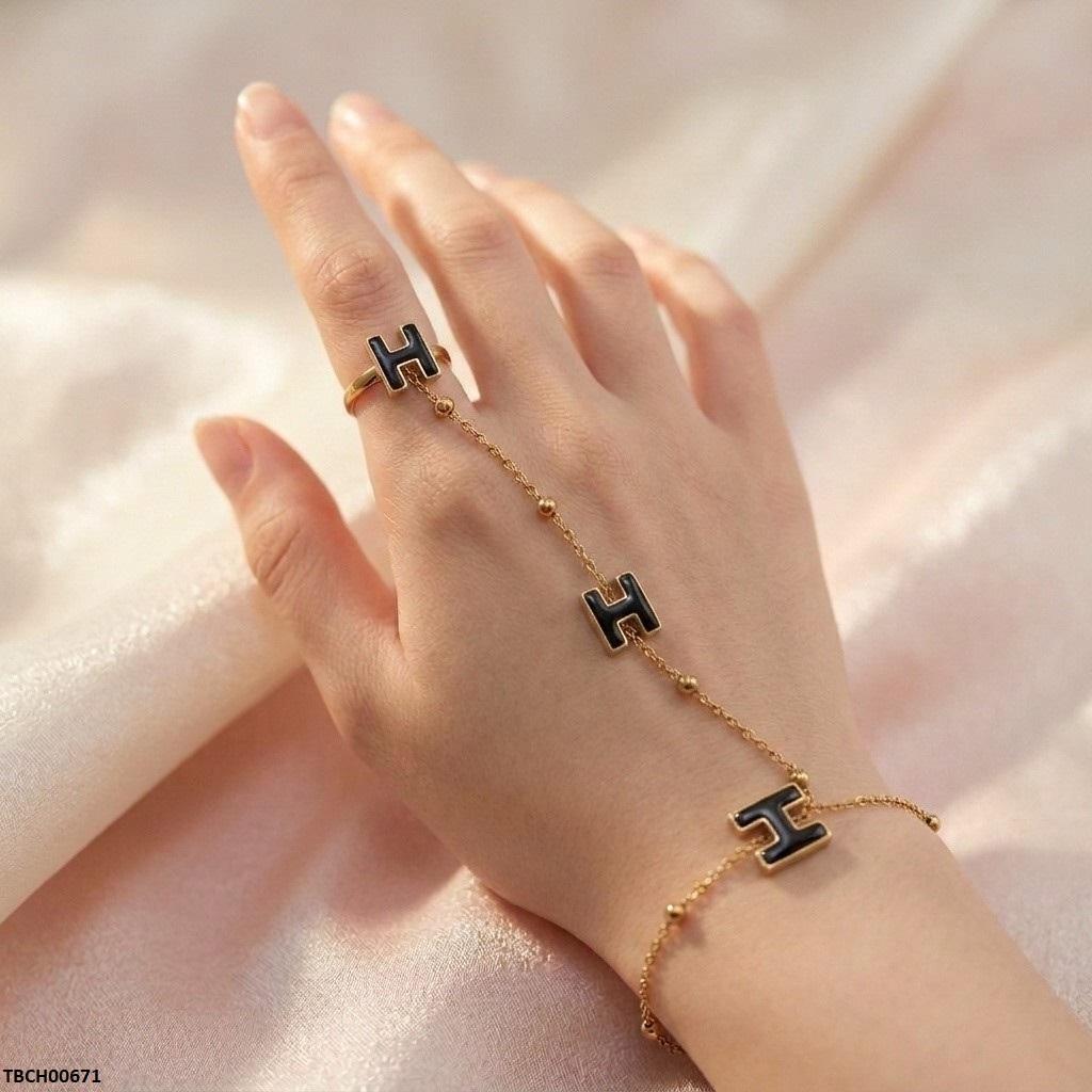 TBCH00671 BHS Stainless Steel H-Shap Angla Bracelet Adjustable - TBCH