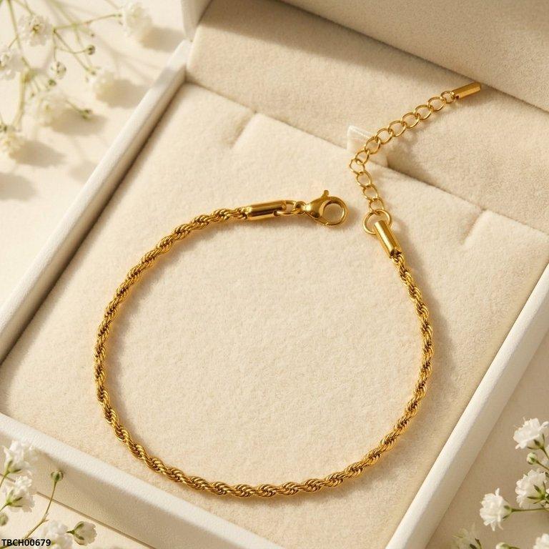 TBCH00679 MSJ Rope Chain Stainless Steel Bracelet Adjustable - TBCH