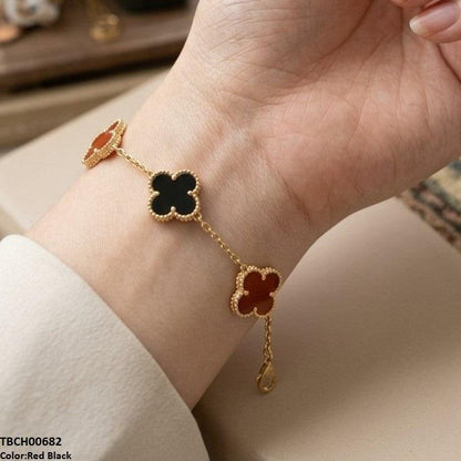 TBCH00682 MSJ Multi Clover Stainless Steel Bracelet Adjustable - TBCH