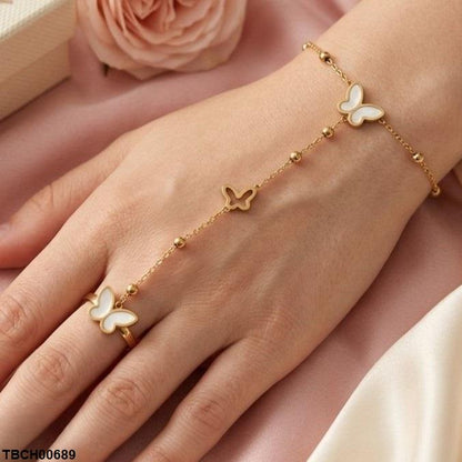 TBCH00689  TNR Stainless Steel Butterfly Angla Bracelet Adjustable - TBCH