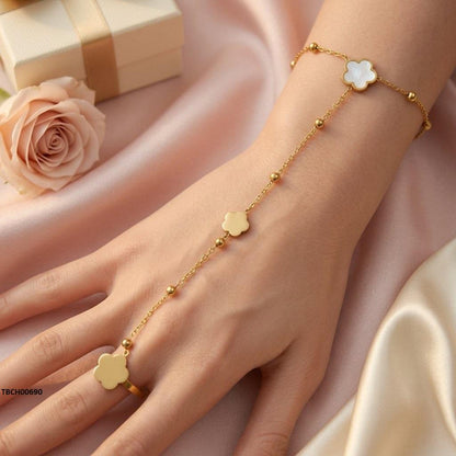 TBCH00690 TNR Stainless Steel Flower Angla Bracelet Adjustable - TBCH