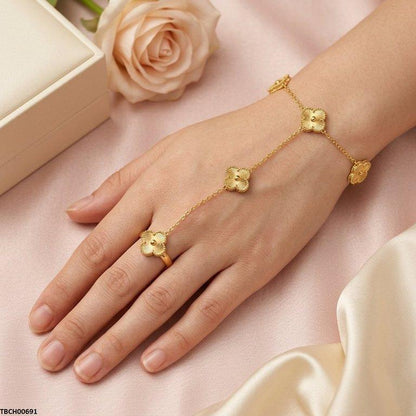 TBCH00691 TNR Stainless Steel Flower Angla Bracelet Adjustable - TBCH