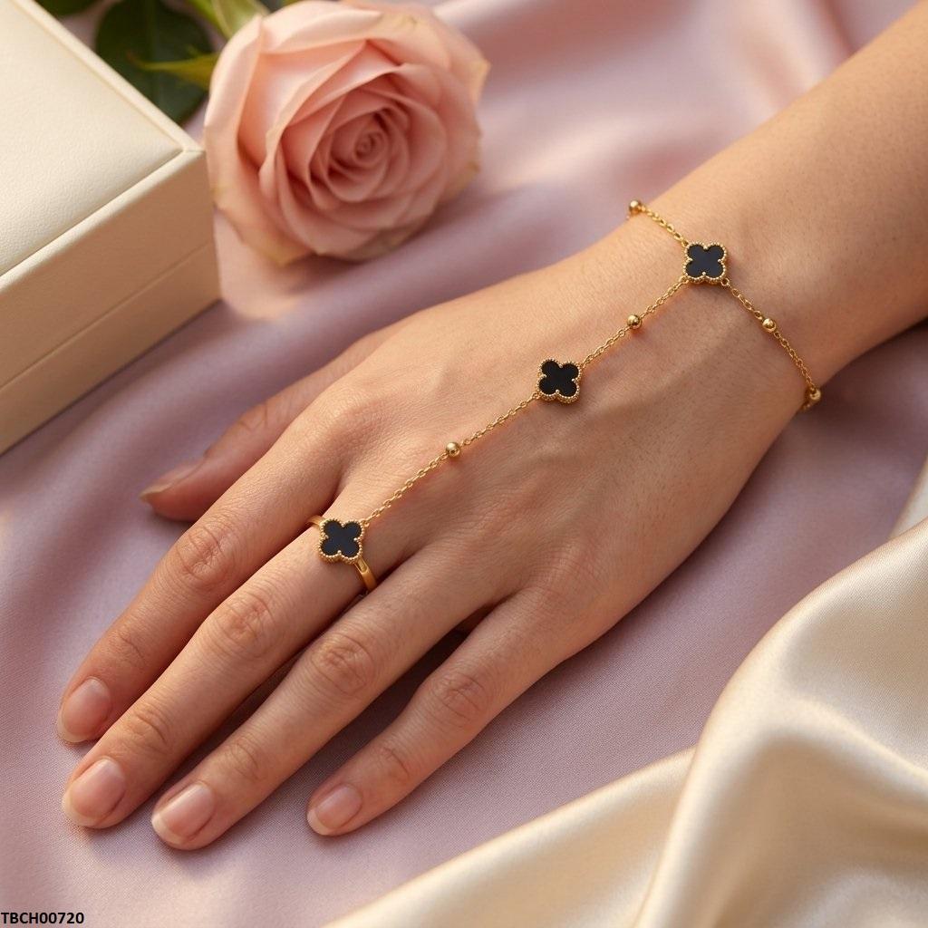TBCH00720 TNR Stainless Steel Flower Angla Bracelet Adjustable - TBCH
