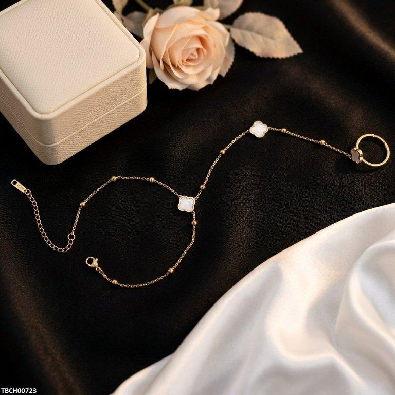 TBCH00723 TNR Stainless Steel Flower Angla Bracelet Adjustable - TBCH