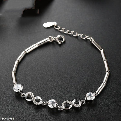 TBCH00731 JJF infinity Zircon Bracelet Adjustable - TBCH