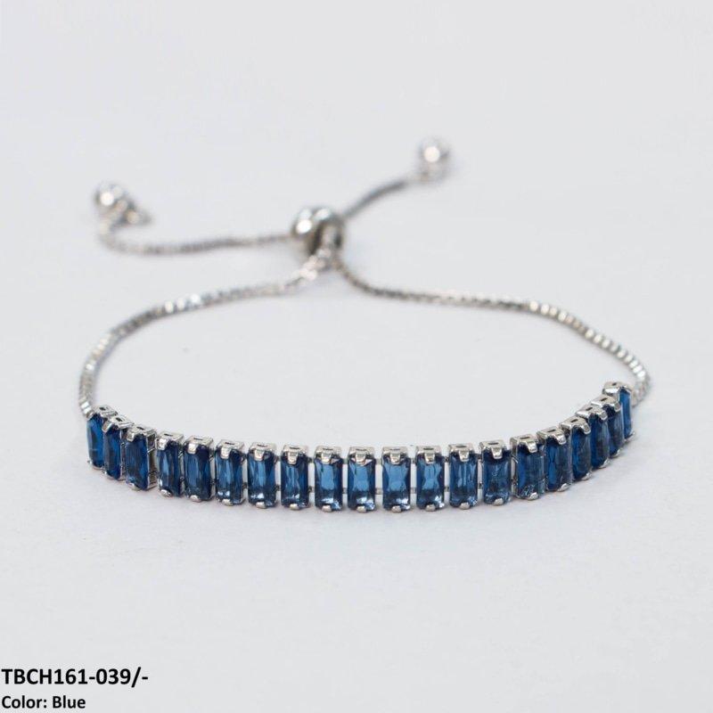 TBCH161 WKO Baguette Cut Tennis Hand Bracelet Adjustable