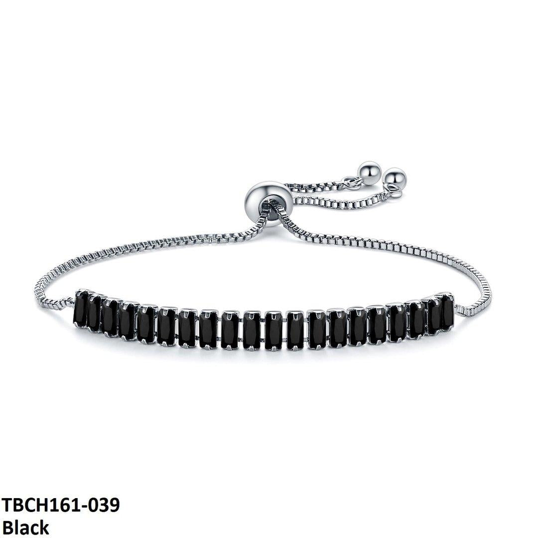 TBCH161 WKO Baguette Cut Tennis Hand Bracelet Adjustable