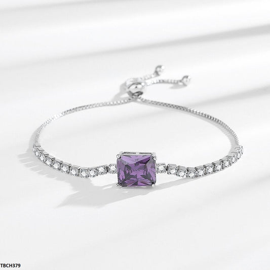 TBCH379 BLX Rectangle Purple tennis Bracelet