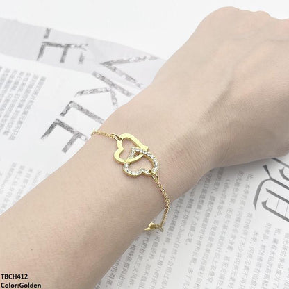 TBCH412 ZXS Double Heart Bracelet Adjustable