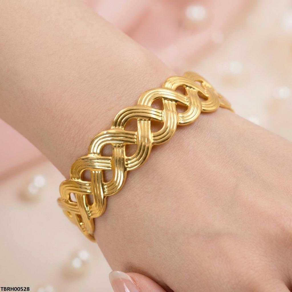 TBRH00528 HLN Wave Cuff Stainless Steel Bracelet Adjustable - TBRH