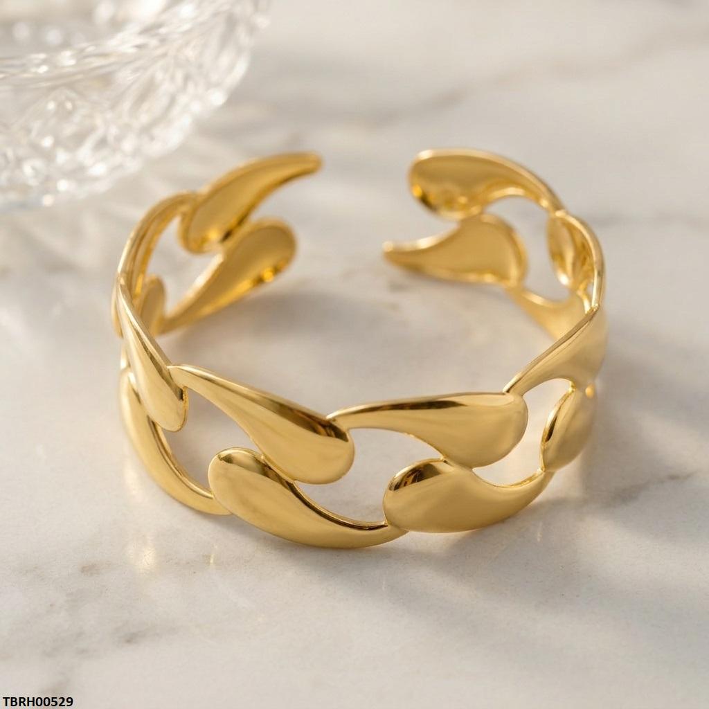 TBRH00529 HLN Wave Cuff Stainless Steel Bracelet Adjustable - TBRH
