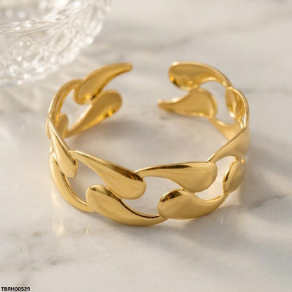 TBRH00529 HLN Wave Cuff Stainless Steel Bracelet Adjustable - TBRH