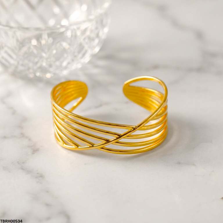 TBRH00534 HLN Crossover Cuff Stainless Steel Bracelet Adjustable - TBRH
