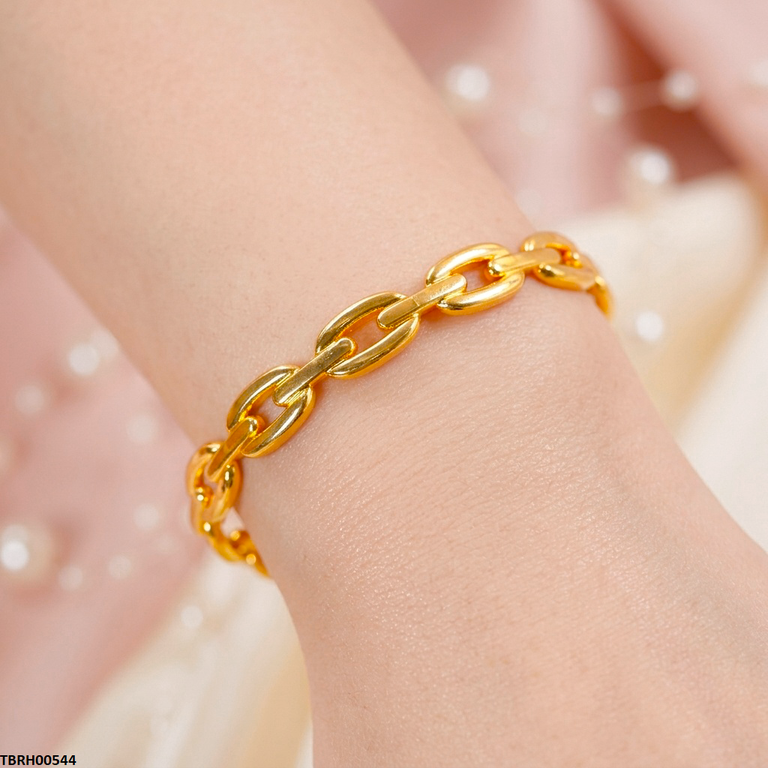 TBRH00544 HLN  Oval Chain Link Cuff Stainless Steel Bracelet Adjustable - TBRH