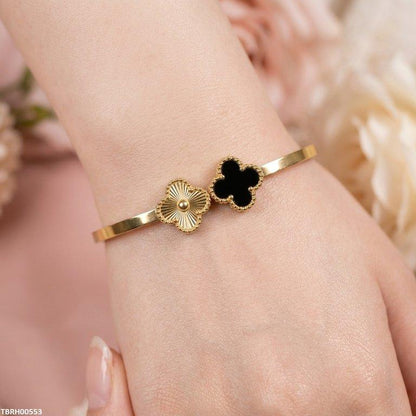 TBRH00553 BHS Double Clover Stainless Steel Bracelet Adjustable - TBRH