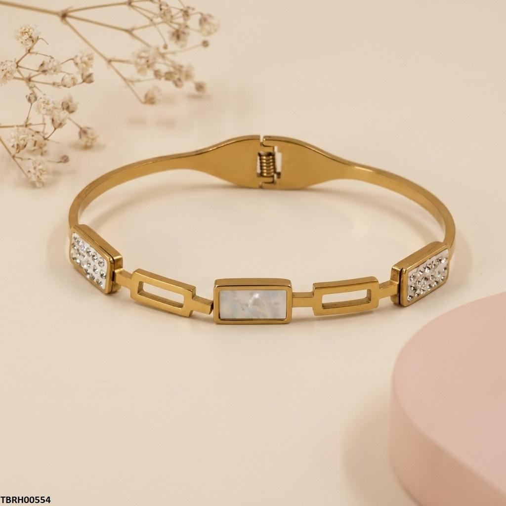 TBRH00554  BHS Rectangle Stone Stainless Steel Bracelet Adjustable - TBRH