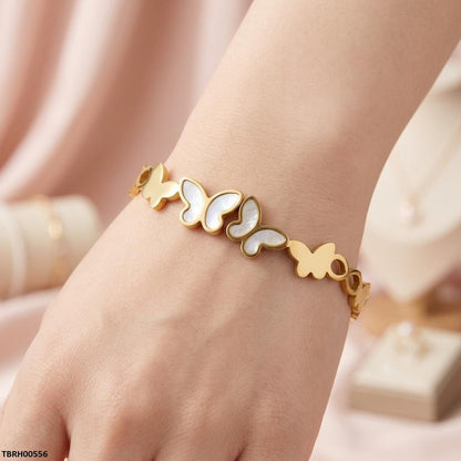 TBRH00556  BHS Double Butterfly Stainless Steel Bracelet Adjustable - TBRH