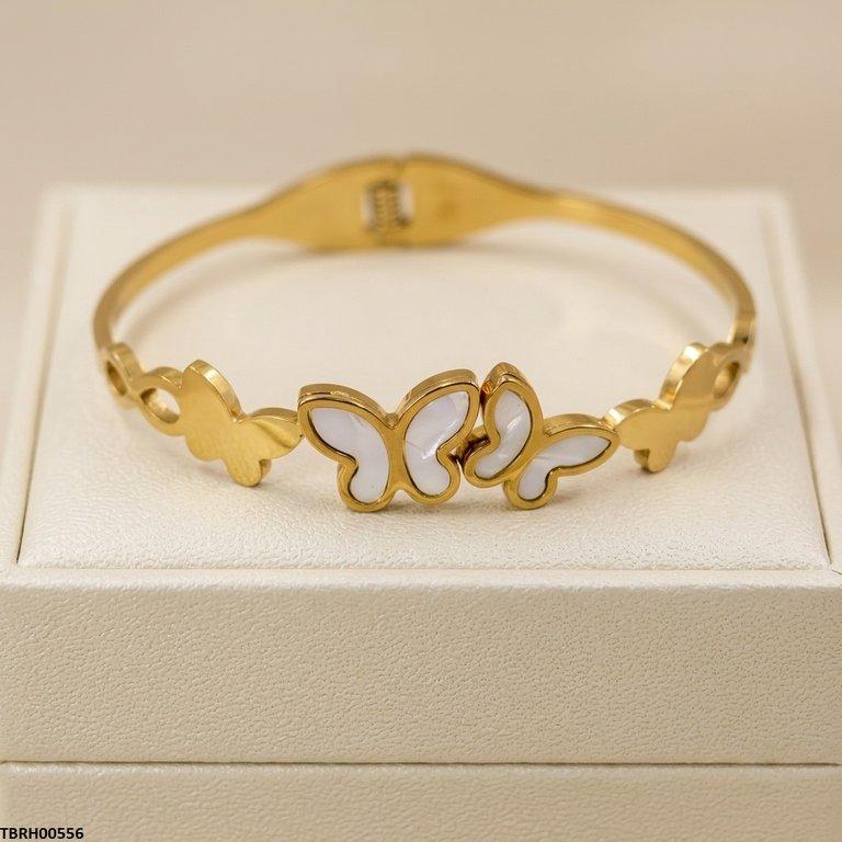 TBRH00556  BHS Double Butterfly Stainless Steel Bracelet Adjustable - TBRH