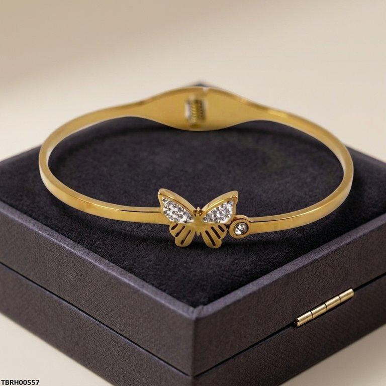 TBRH00557 BHS Butterfly Stone Stainless Steel Bracelet Adjustable - TBRH