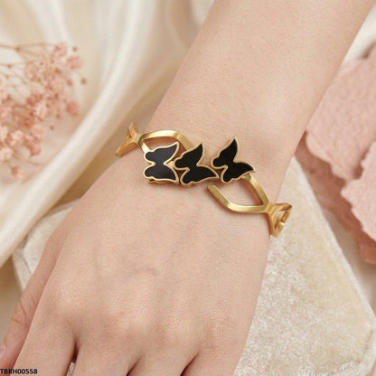 TBRH00558  BHS Triple Butterfly Stainless Steel Bracelet Adjustable - TBRH