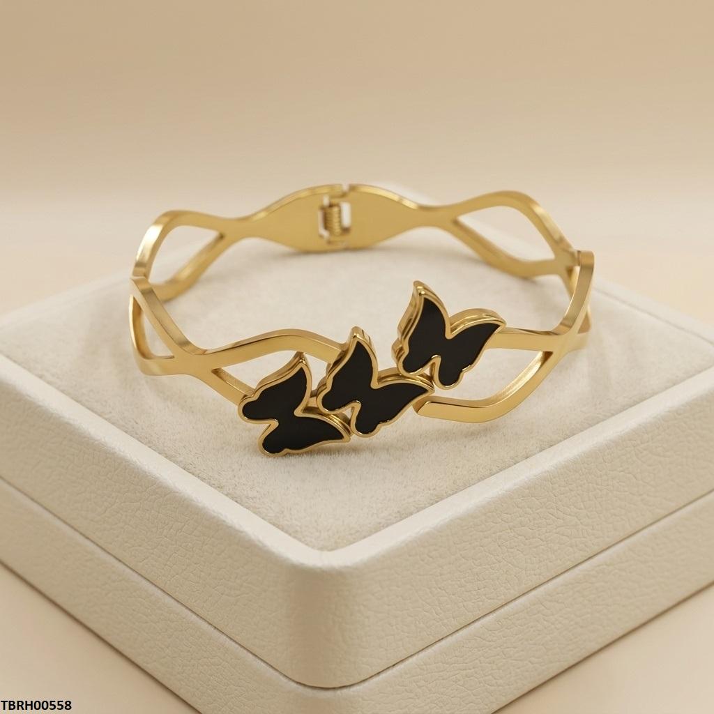 TBRH00558  BHS Triple Butterfly Stainless Steel Bracelet Adjustable - TBRH