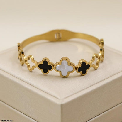 TBRH00559 BHS Round Clover Stainless Steel Bracelet Adjustable - TBRH