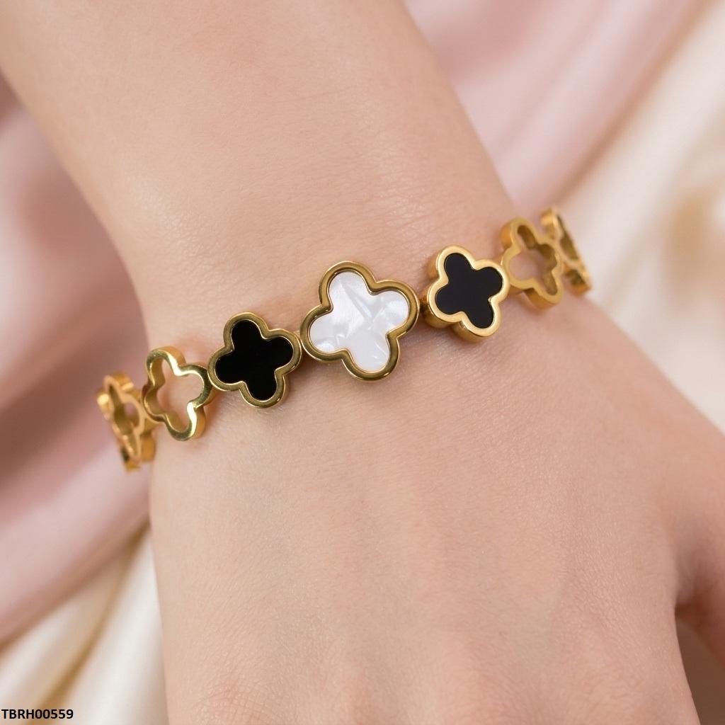 TBRH00559 BHS Round Clover Stainless Steel Bracelet Adjustable - TBRH