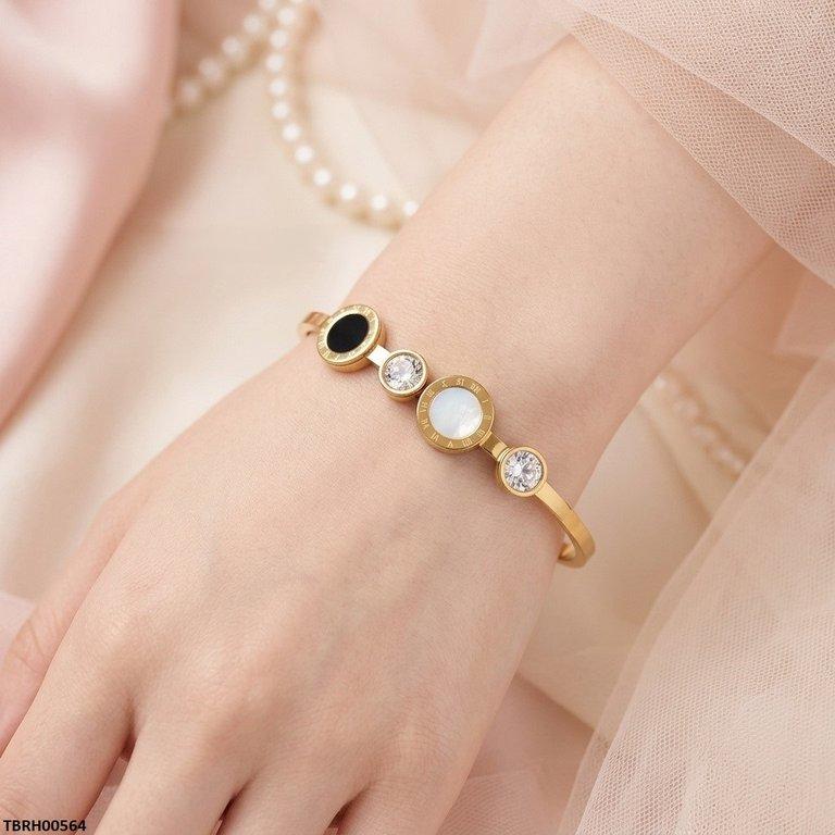 TBRH00564 BHS Round Stone Stainless Steel Bracelet Adjustable - TBRH