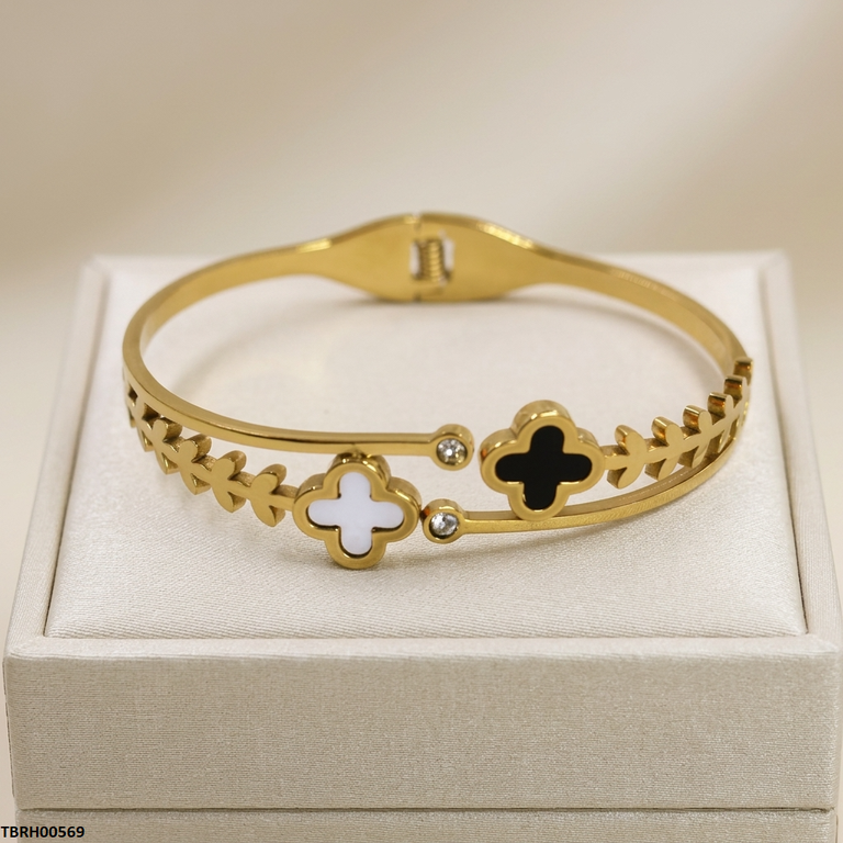 TBRH00569 BHS Clover Leaf Stainless Steel Bracelet Adjustable - TBRH