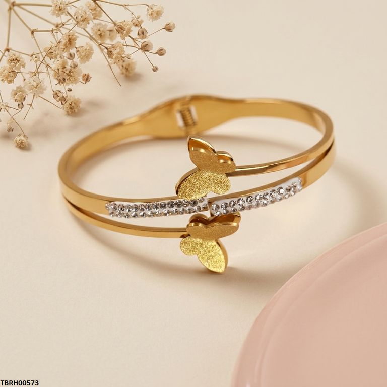 TBRH00573 BHS Round Butterfly Stainless Steel Bracelet Adjustable - TBRH