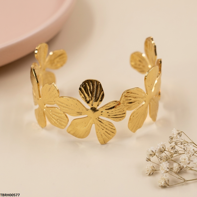 TBRH00577 BHS Flower Stainless Steel Bracelet Adjustable - TBRH