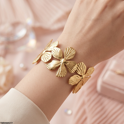 TBRH00577 BHS Flower Stainless Steel Bracelet Adjustable - TBRH