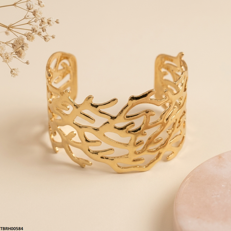 TBRH00584  BHS Tree Design Stainless Steel Cuff Bracelet Adjustable - TBRH