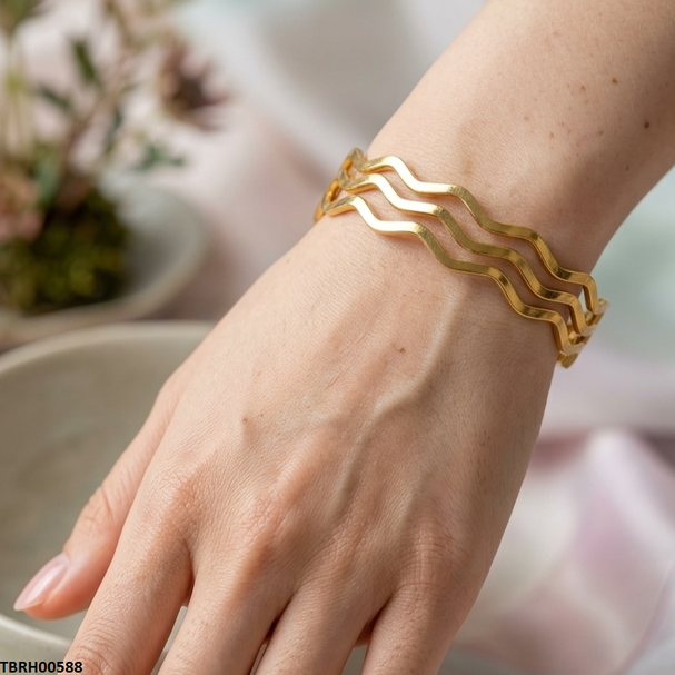 TBRH00588 BHS Zigzag Stainless Steel Bracelet - TBRH