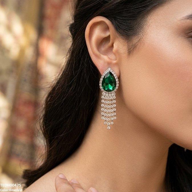 TEDH00475 SDQ Tear Layered Drop Earrings - TEDH