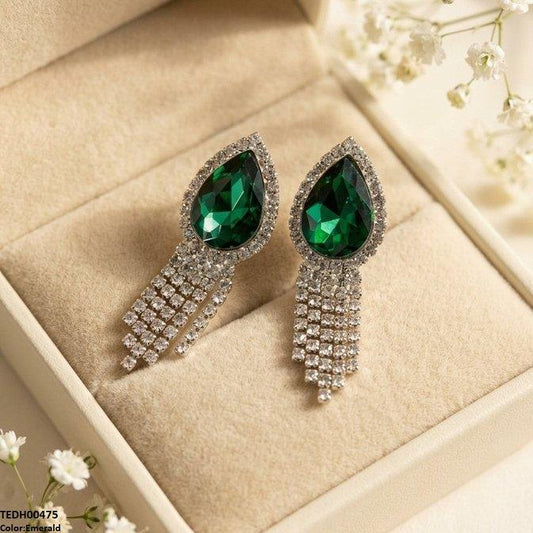 TEDH00475 SDQ Tear Layered Drop Earrings - TEDH