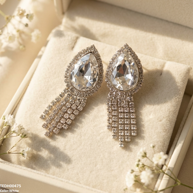 TEDH00475 SDQ Tear Layered Drop Earrings - TEDH