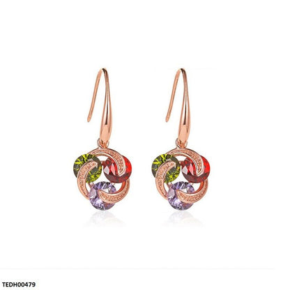 TEDH00479 BYJ Multi Zircon Stone Drop Earrings - TEDH