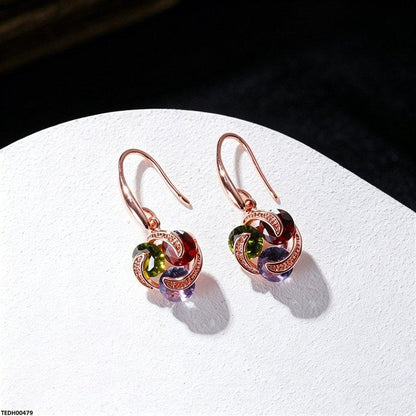 TEDH00479 BYJ Multi Zircon Stone Drop Earrings - TEDH