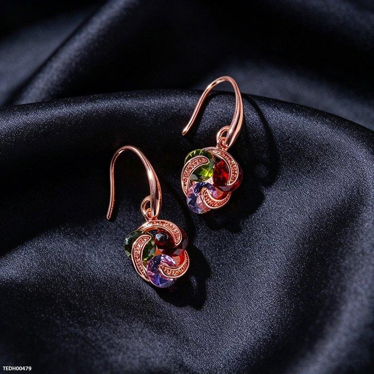 TEDH00479 BYJ Multi Zircon Stone Drop Earrings - TEDH