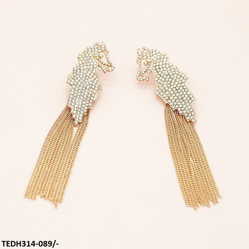 TEDH314 KSU Rhine Tassel Horse Earrings Pair